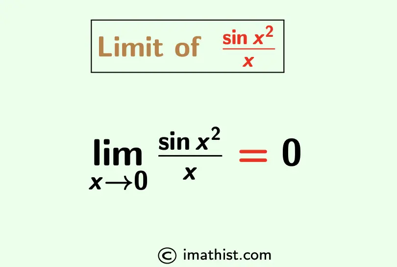 Limit of sin(x^2)/x as x approaches 0